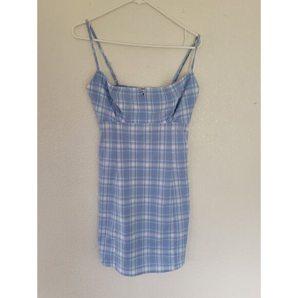 John Galt Women's‎ One Size Gingham Blue Spaghetti Strap Dress #P2 - Picture 1 of 5